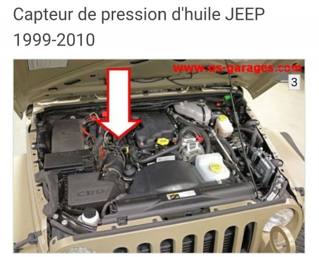 Capteur pression d'huile JK 1999-2010